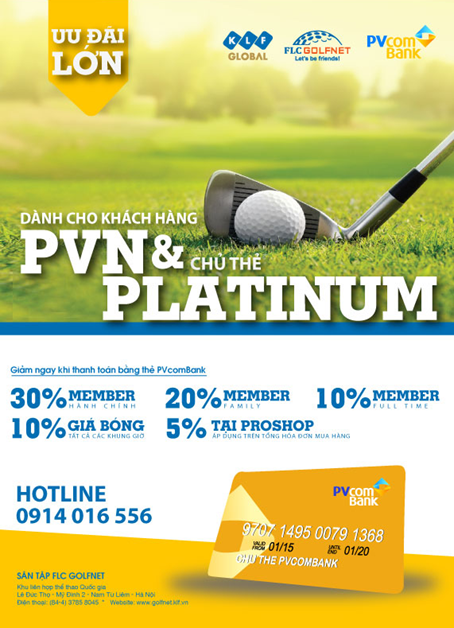 Ưu đãi lớn – Giảm 30% giá bóng dành cho chủ thẻ PVcomBank tại sân tập FLC Golfnet